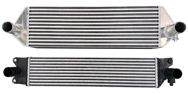 hks intercooler core and stock intercooler core comparison