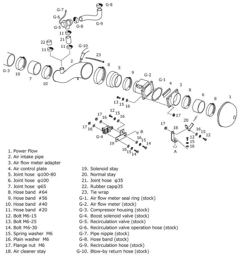 HKS Racing Suction 70020-AM103 installation diagram, Lancer Evolution IX and IX MR