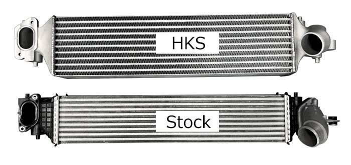 hks and stock intercoolers comparison 