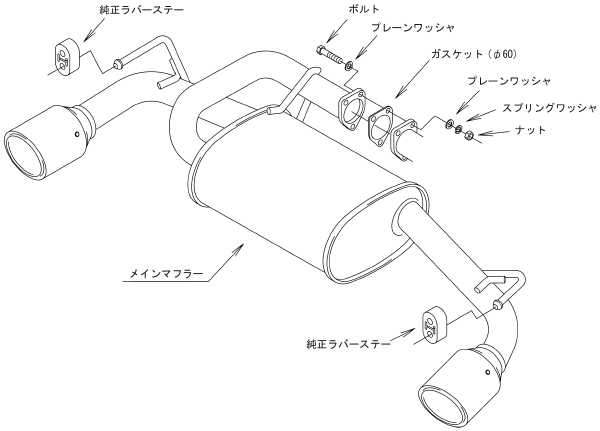 三菱エクリプスクロス用HKS LEGAMAX Premiumマフラー